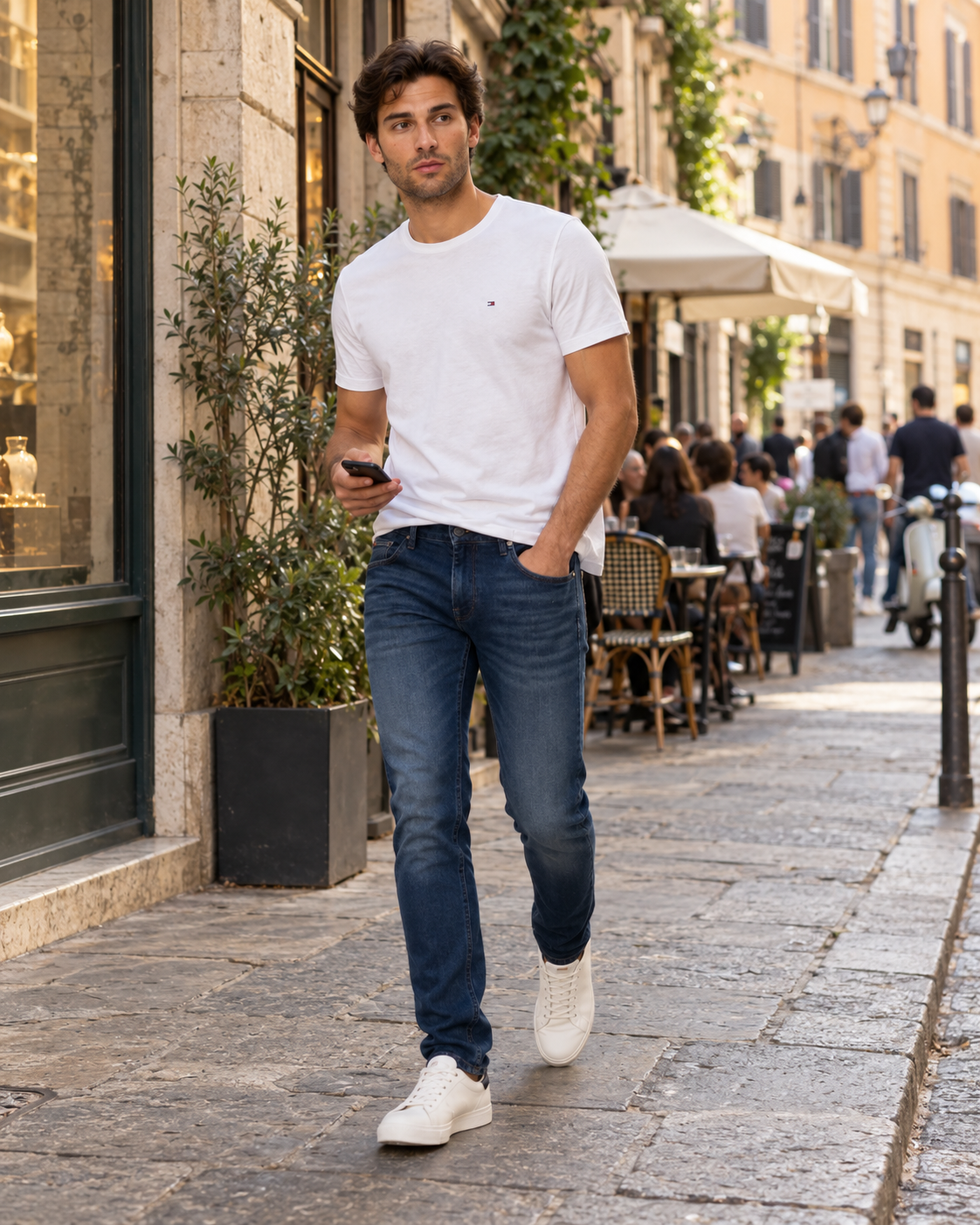 Jeans uomo Tommy Hilfiger modello Bleecker slim in denim, comodi e versatili tutto l'anno.