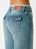 Jeans G11 wide leg tasche flap donna Guess