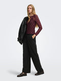 Blusa donna ONLY maglia stretch collo chiuso