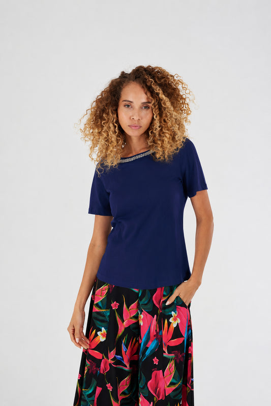 T-shirt donna YES-ZEE cotone con stampa