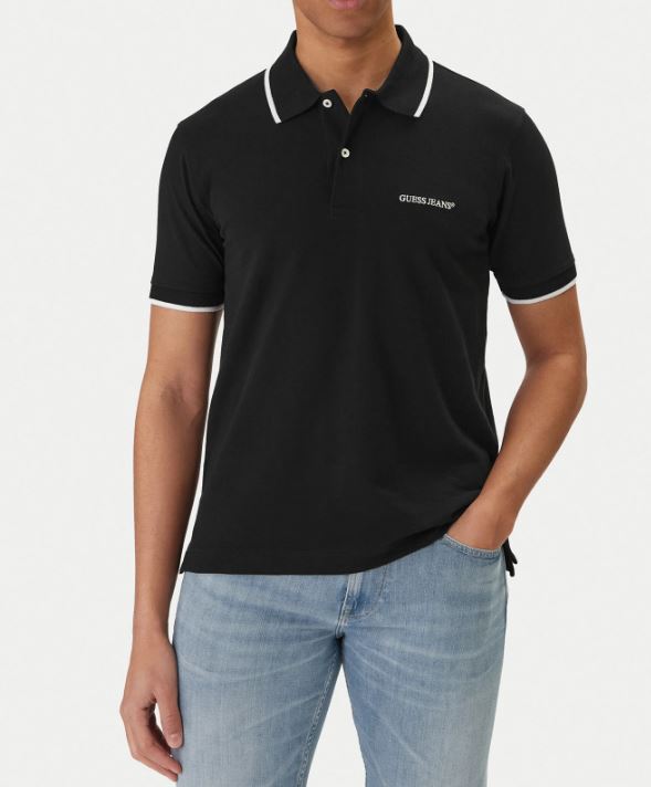 Polo Guess Jeans uomo regular cotone ricamo logo