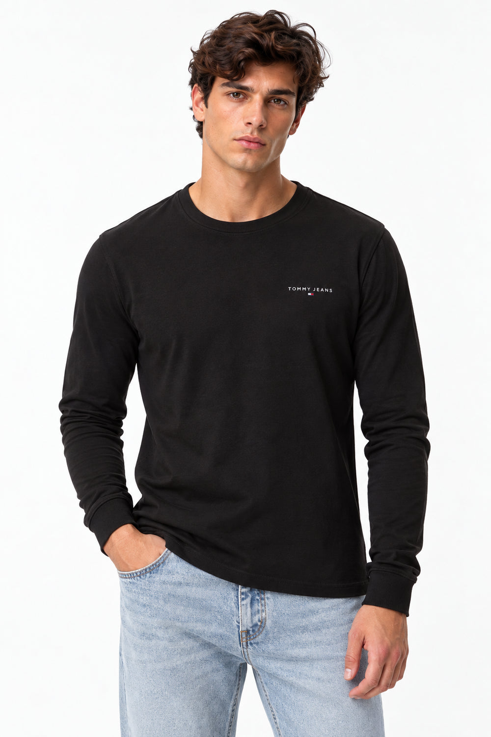 T-shirt uomo Tommy Jeans slim fit logo lineare