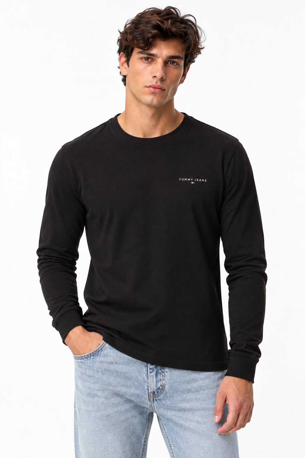 T-shirt uomo Tommy Jeans slim fit logo lineare