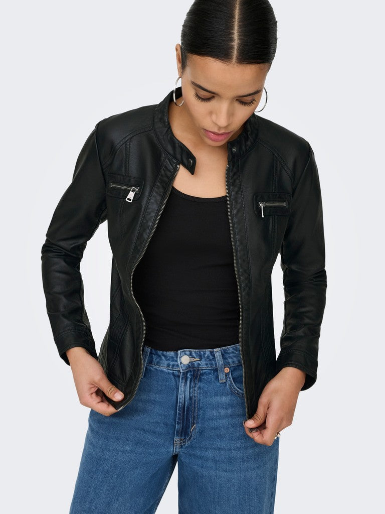 Giubbotto ONLY donna finta pelle collo biker AI 2026