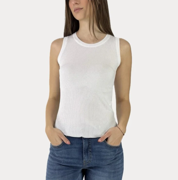 Canotta donna MARKUP girocollo costine viscosa