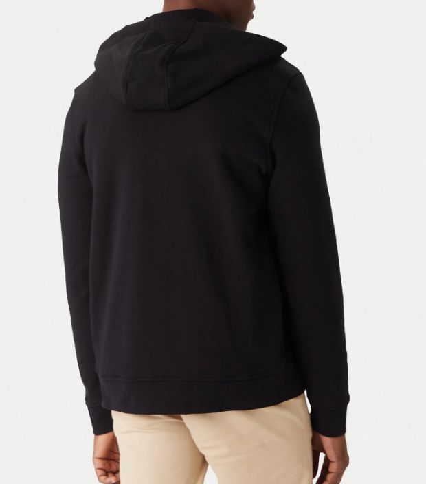 Felpa cappuccio Guess uomo zip cotone