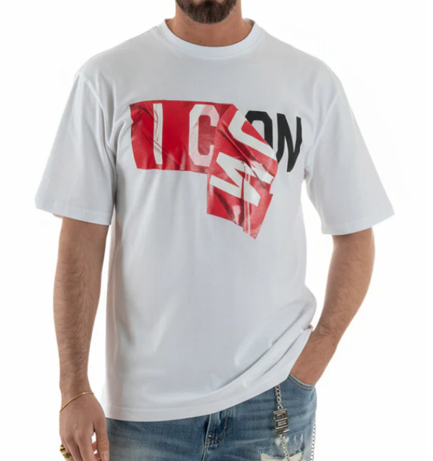 T-shirt donna ICON cotone logo glitter manica corta