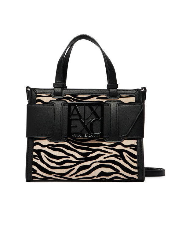 Borsa Armani Exchange donna logo allover poliestere