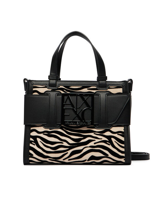 Borsa Armani Exchange donna logo allover poliestere