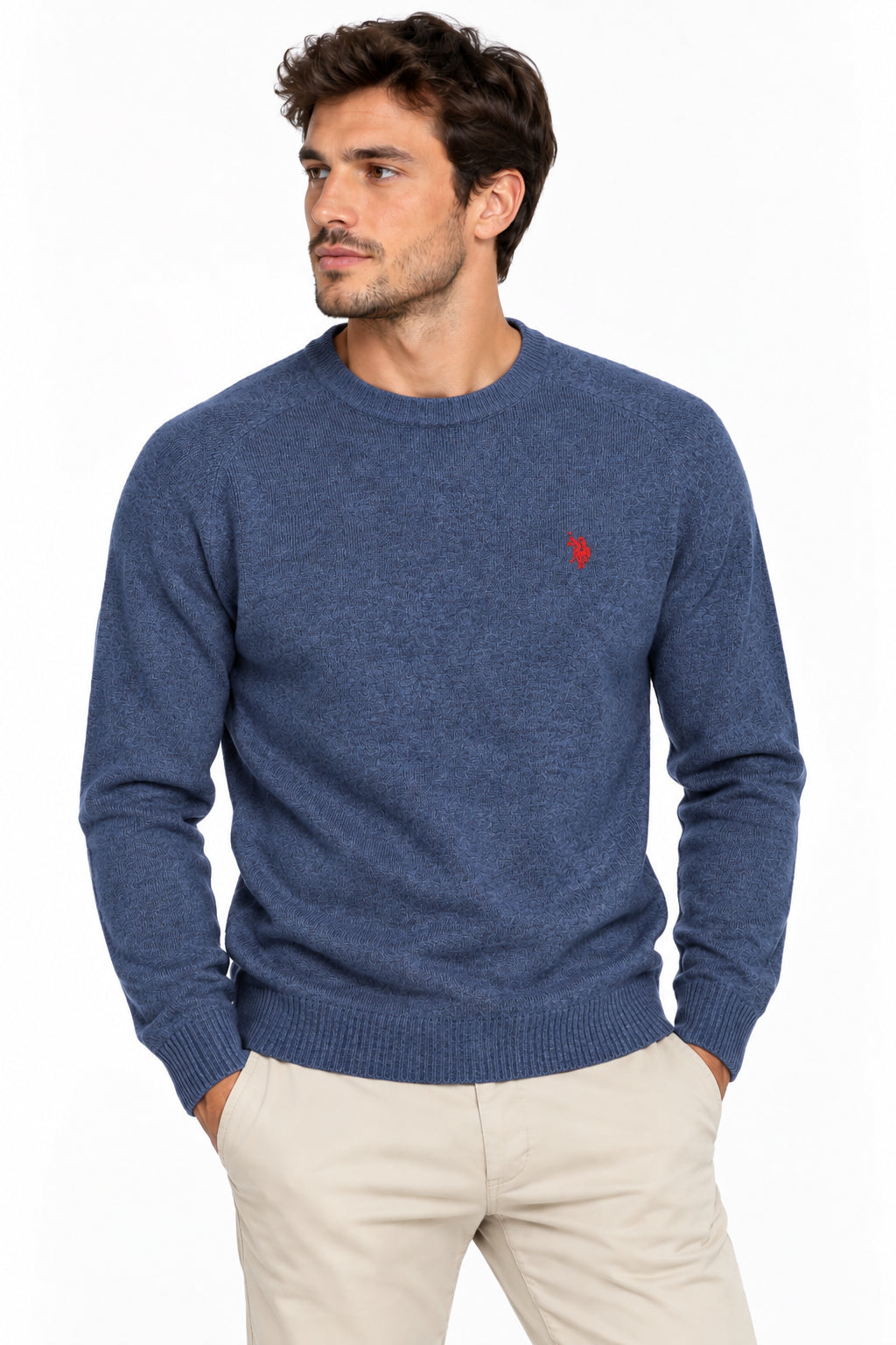 Maglia girocollo U.S. Polo Assn. uomo cotone cashmere Leon