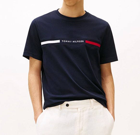 T-shirt Tommy Hilfiger uomo cotone logo ricamato petto