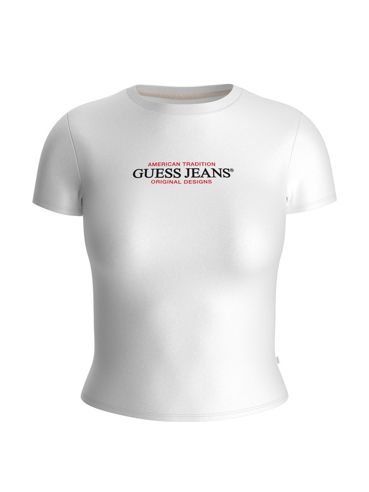 T-shirt Guess Jeans donna slim cotone stampa American