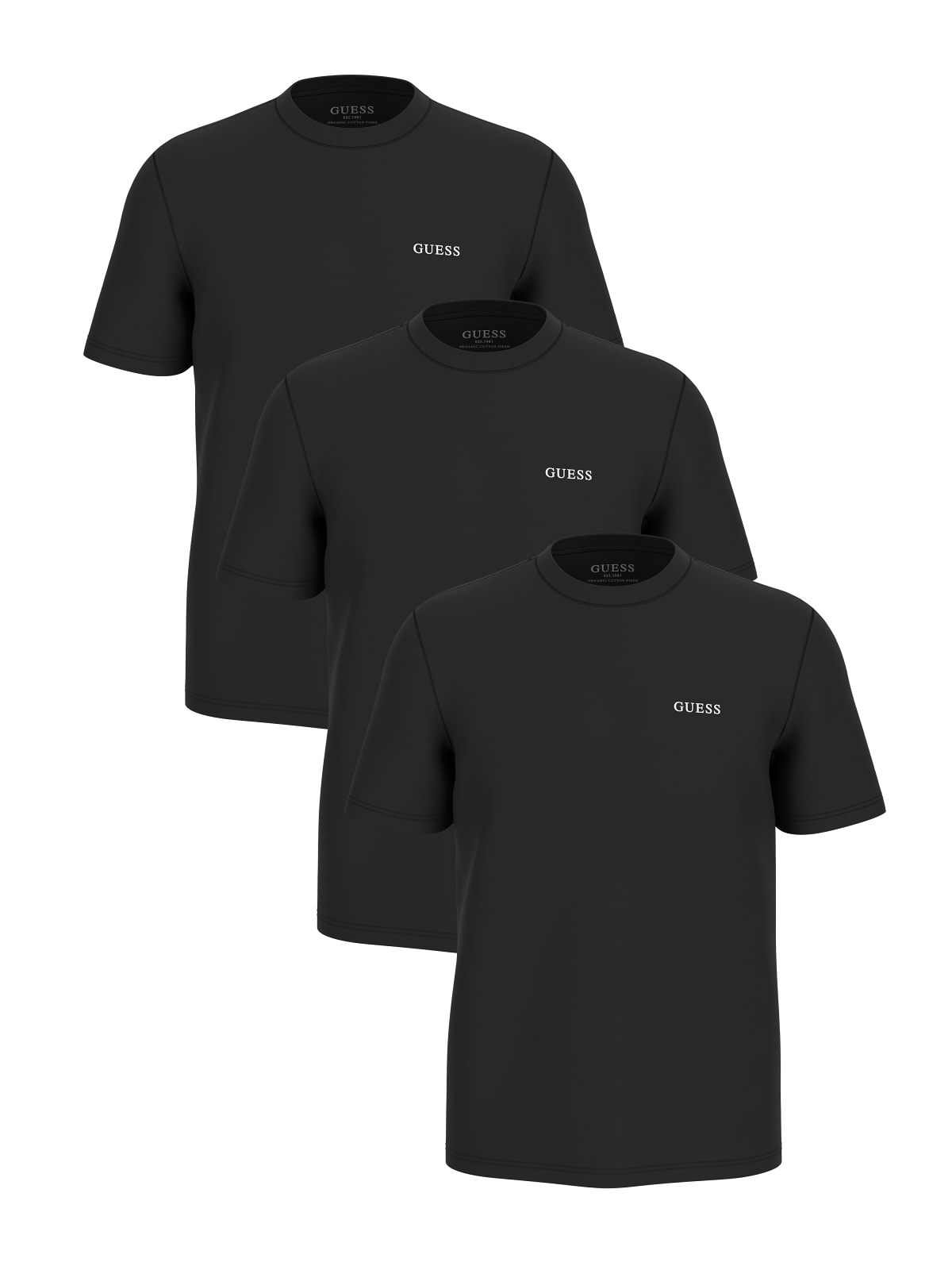 Tris t-shirt intima girocollo uomo Guess cotone