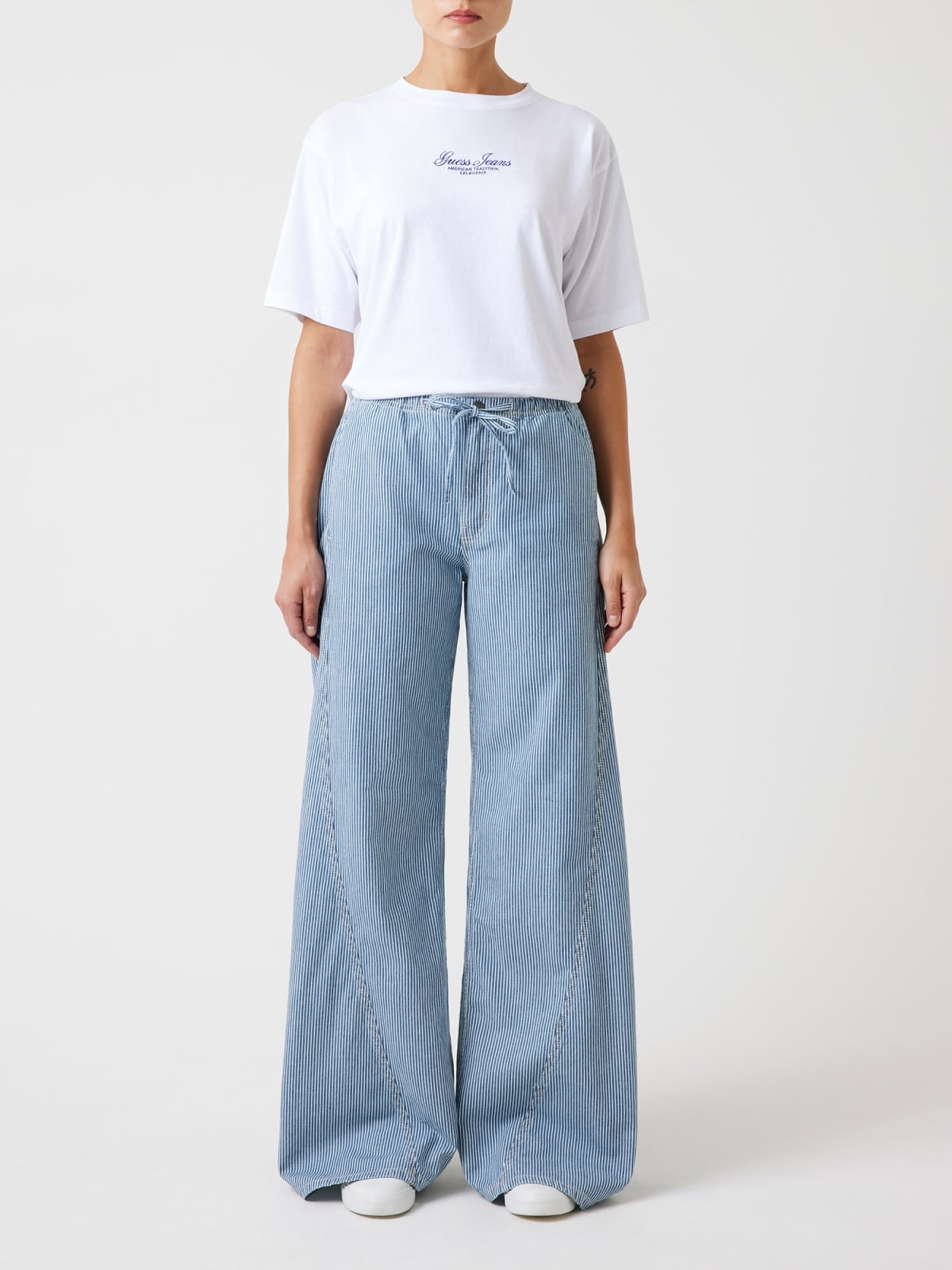 Jeans Guess Jeans donna jogger extrawide cotone