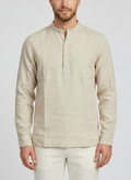Camicia MARKUP uomo serafino lino manica lunga