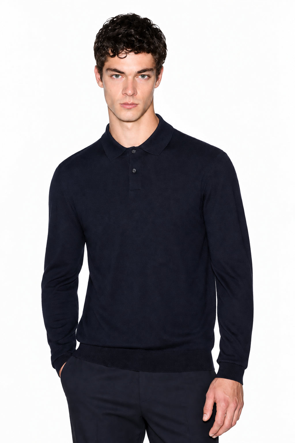 Polo uomo Armani Exchange logo misto lana