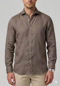 Camicia uomo MARKUP lino manica lunga collo francese