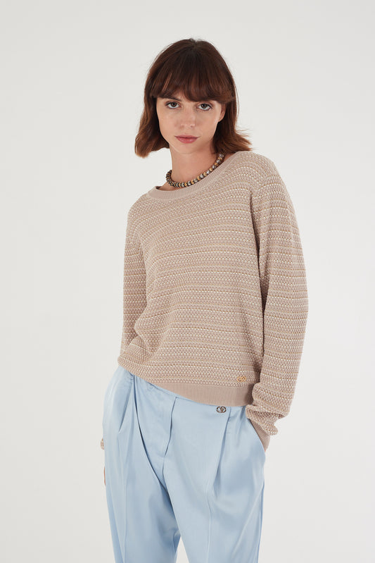 Maglia donna YES-ZEE cupro con dettaglio lurex