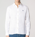 Camicia U.S. Polo Assn. uomo lino slim fit collo francese