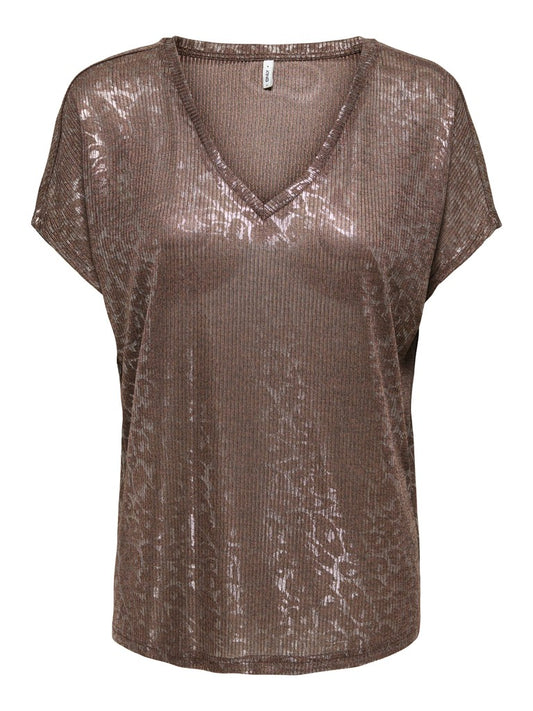 Blusa donna ONLY collo chiuso fantasia animalier