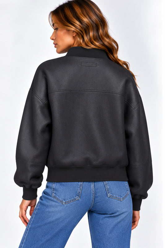 Bomber cropped similpelle donna Guess Jeans