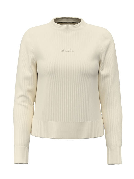 Maglione girocollo Guess Jeans donna ricamo logo