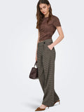Pantaloni donna JDY fantasia quadretti maglia