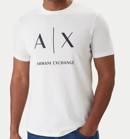 T-shirt Uomo A|X Regular Fit Logo stampato white