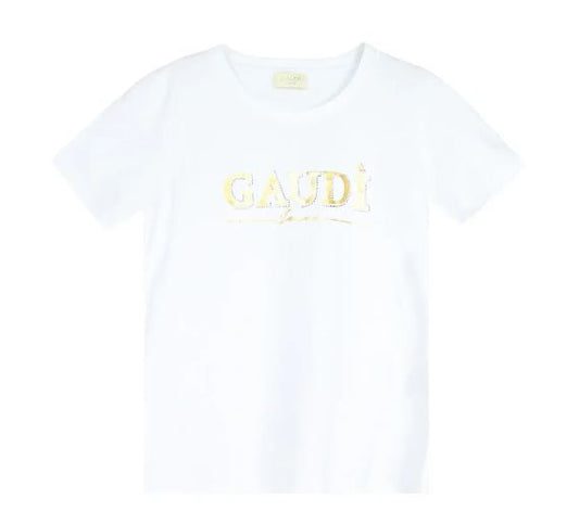 T-shirt donna Gaudi' jeanslogo centrale