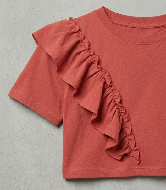 T-shirt donna MARKUP cotone rouches manica corta