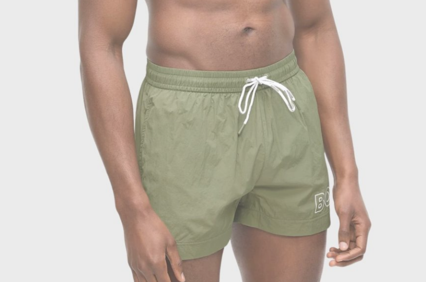 Costume boxer mare Hugo Boss uomo logo outline