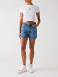Shorts Guess Jeans donna mom fit highwaist lino