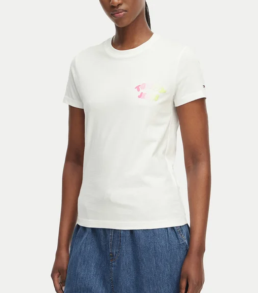 T-shirt Tommy Jeans donna regular fit cotone puro