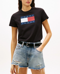 T-shirt Tommy Jeans donna regular cotone a costine