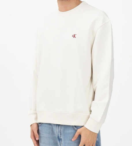Felpa Calvin Klein Jeans uomo 350 Terry logo cotone tofu yas