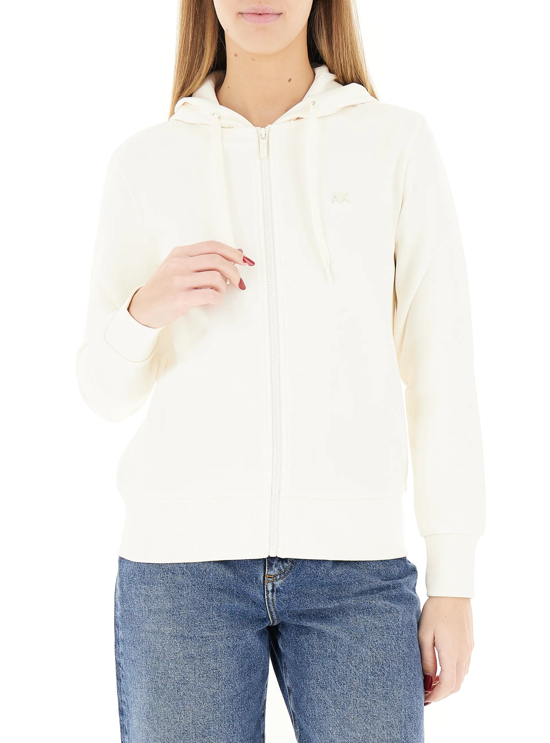 Felpa donna Armani Exchange A|X logo cotone PE 2026