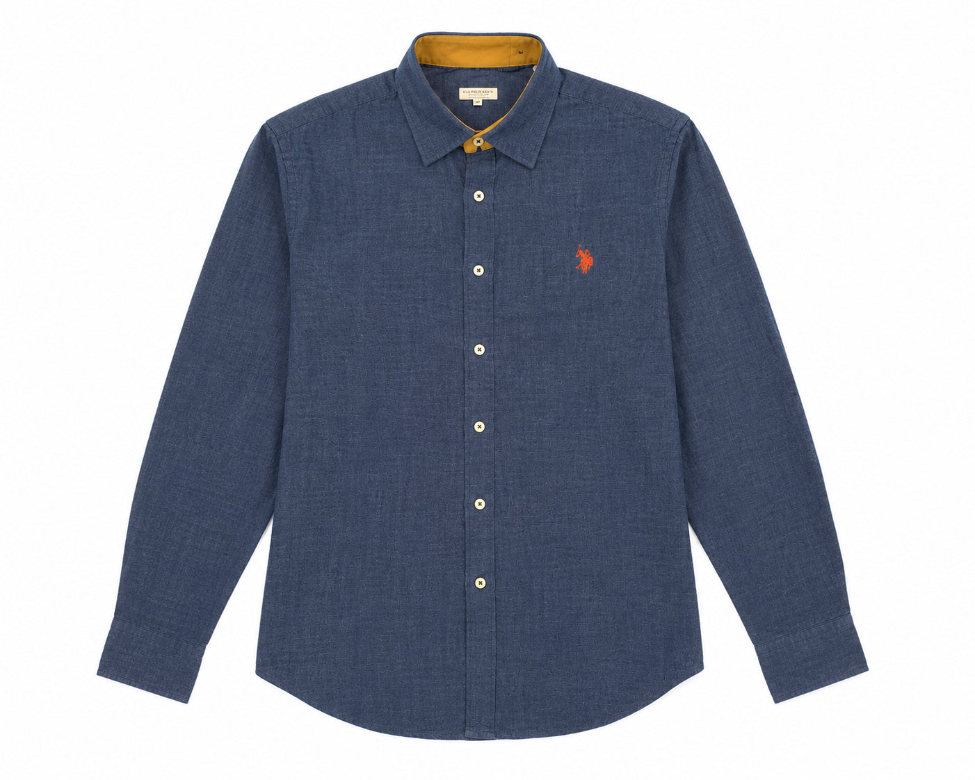 Camicia U.S. Polo Assn. uomo lino slim fit collo francese