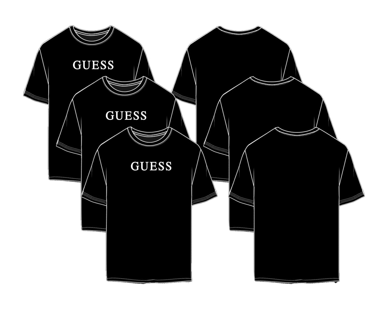 Tris t-shirt intima logo girocollo uomo Guess