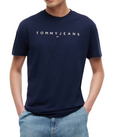 T-shirt Tommy Jeans uomo Regular Linear Logo sul petto PE 2026