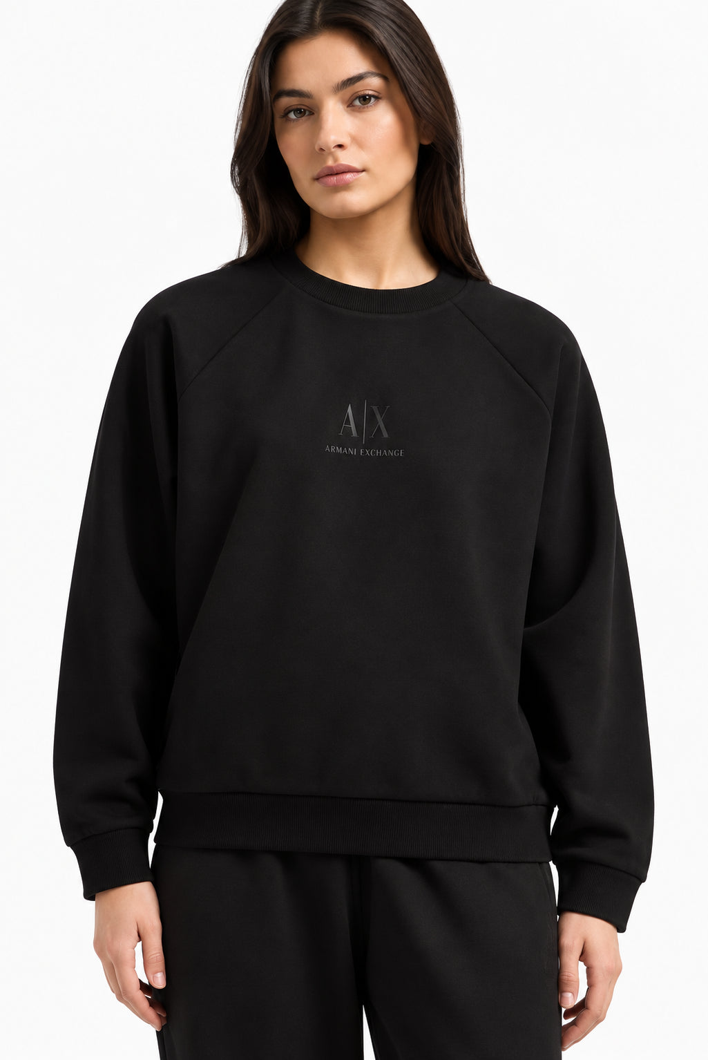 Felpa Armani Exchange donna girocollo logo viscosa