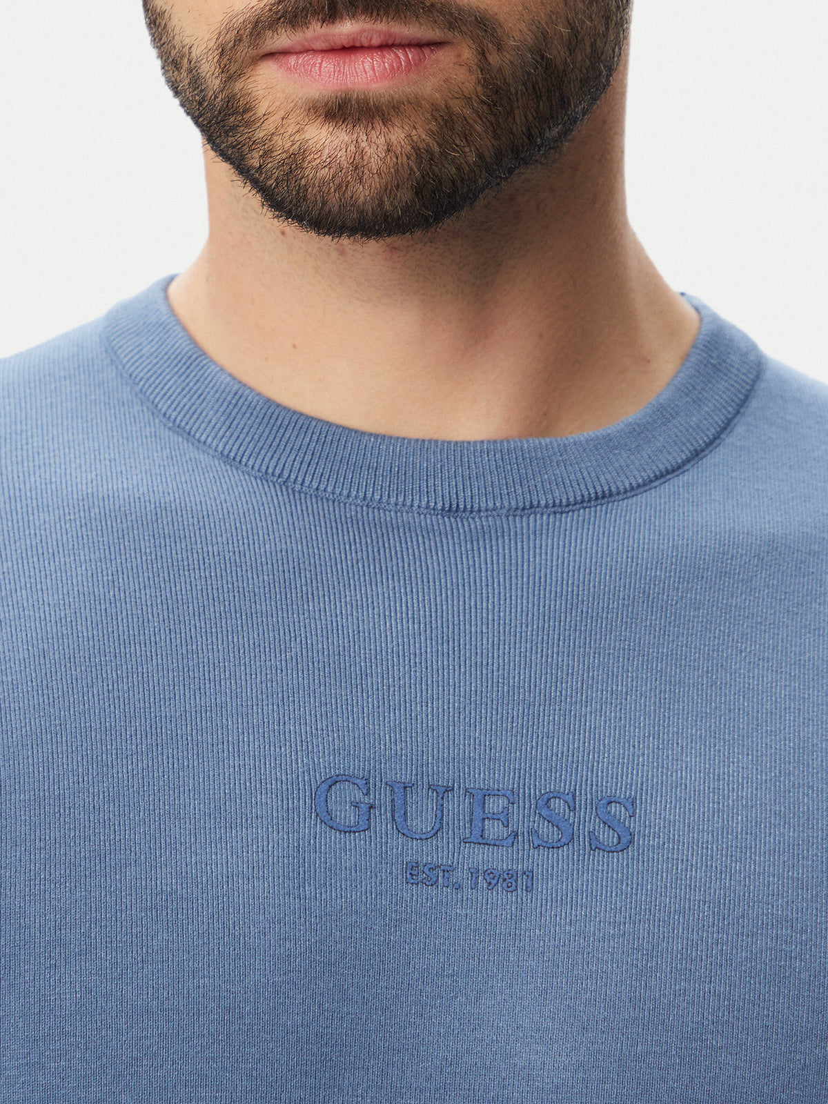 Maglione Mason Guess uomo girocollo logo stampato viscosa