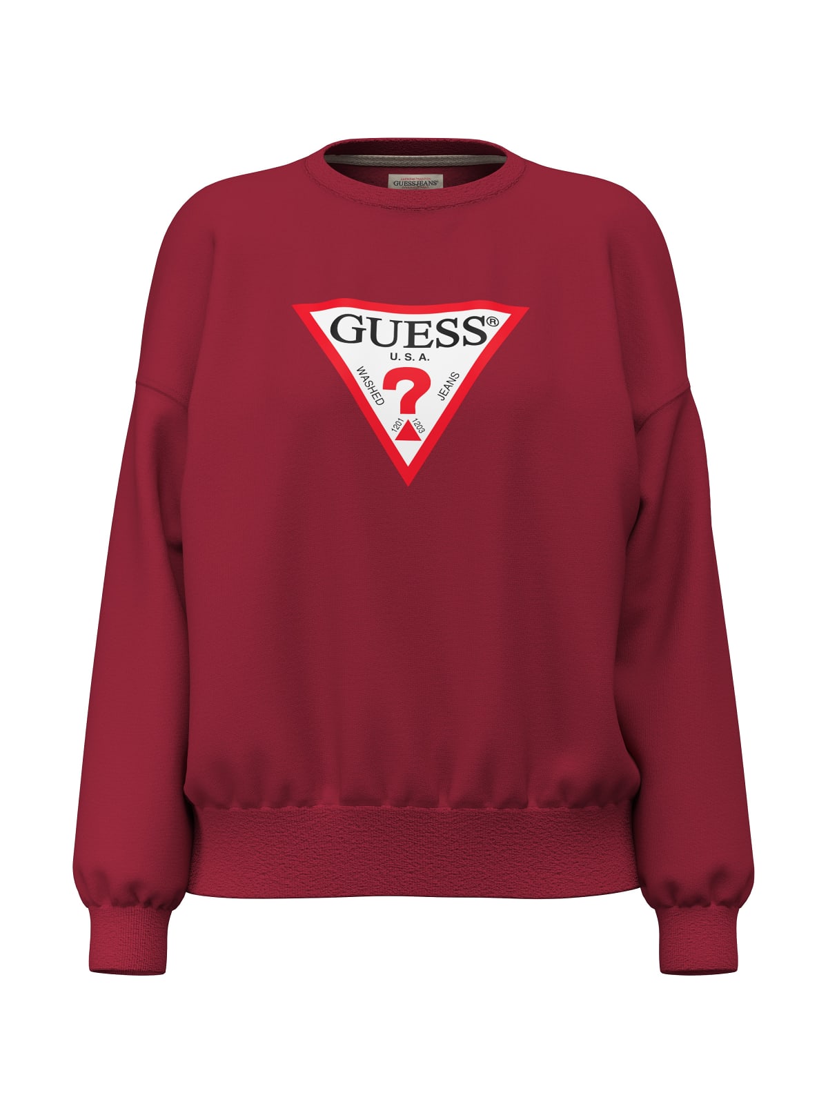 Felpa Guess Jeans donna girocollo oversize triangle