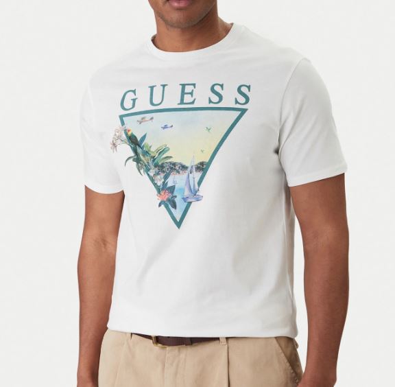T-shirt uomo Guess cotone jersey logo