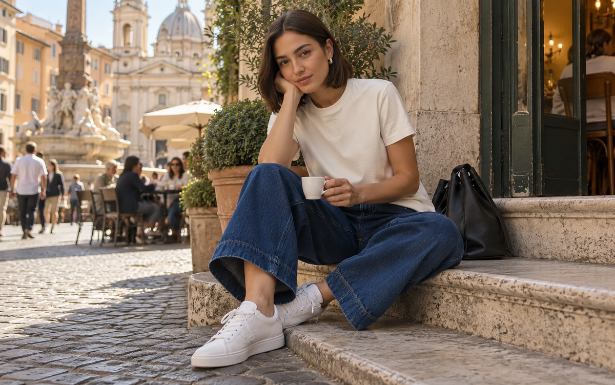 Sneakers Calvin Klein donna in pelle con suola cupsole, per la collezione autunno inverno.
