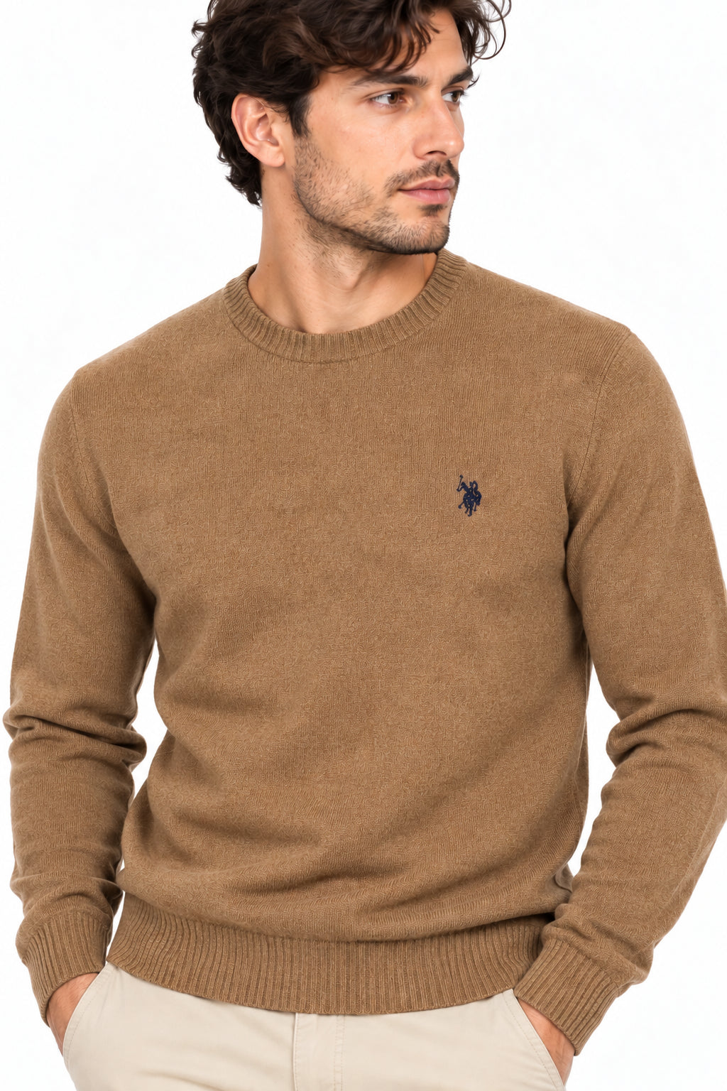 Maglia girocollo U.S. Polo Assn. uomo cotone cashmere Leon