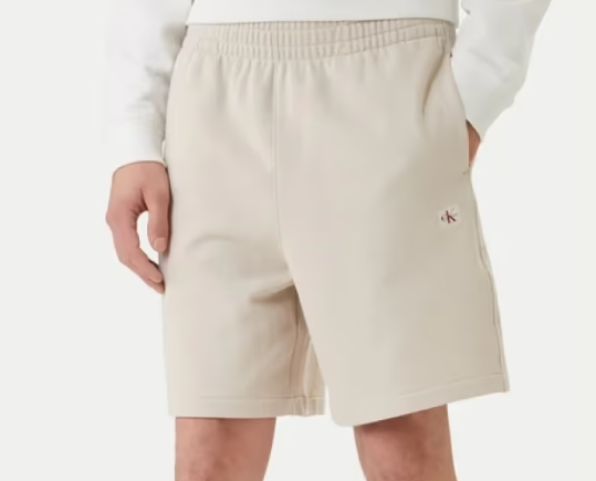 Bermuda CKJ 350Terry badge cotone uomo PE 2026 oatmeal