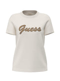 T-shirt Guess donna manica corta logo perline cotone