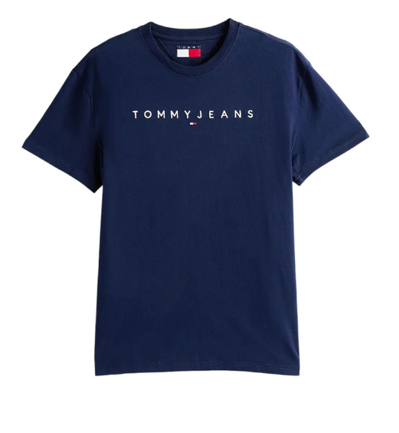 T-shirt Tommy Jeans uomo Regular Linear Logo sul petto PE 2026