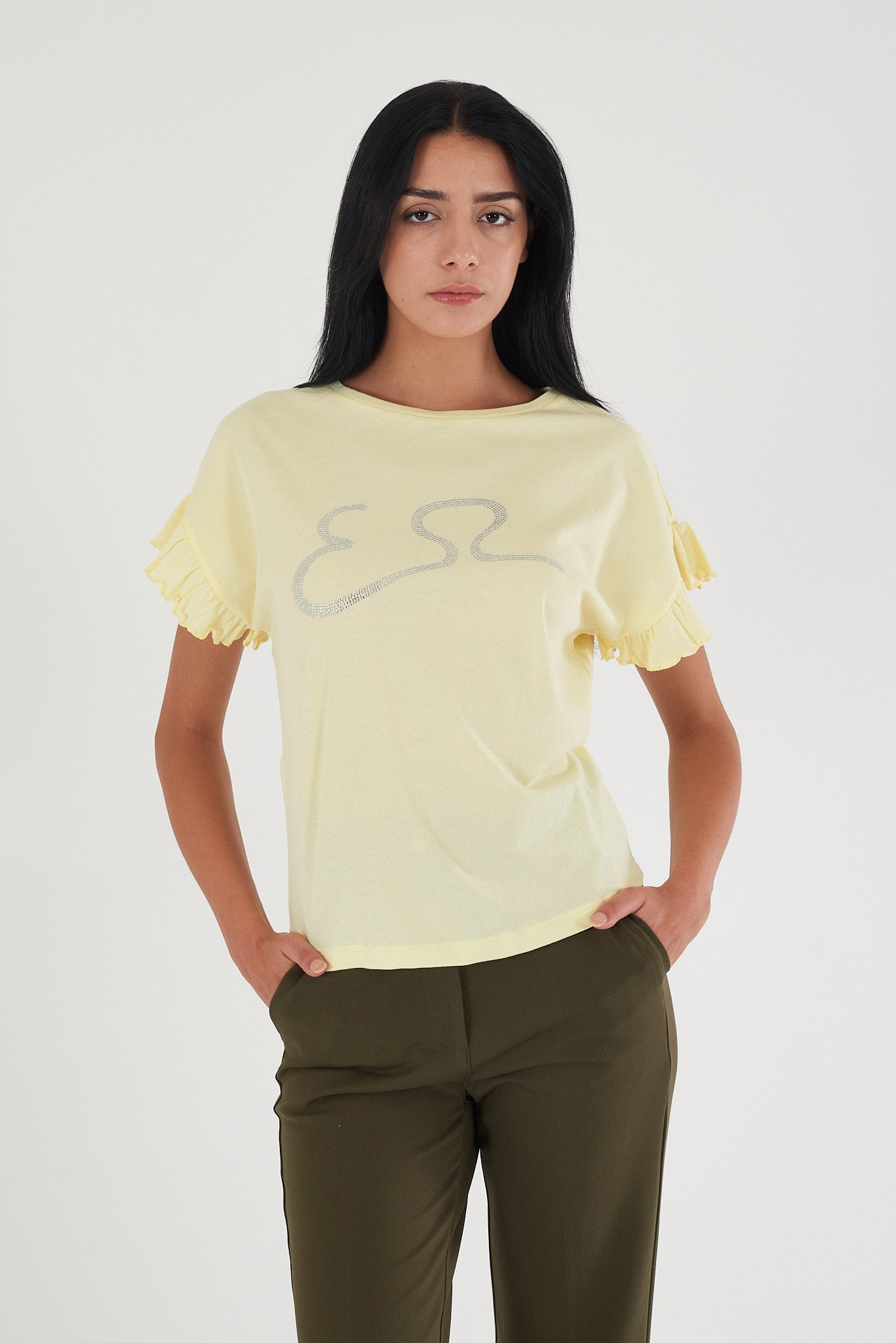 T-shirt basic Donna YES-ZEE manica corta cotone PE 2026