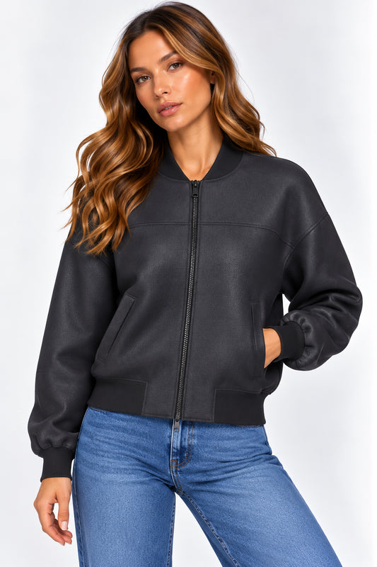 Bomber cropped similpelle donna Guess Jeans